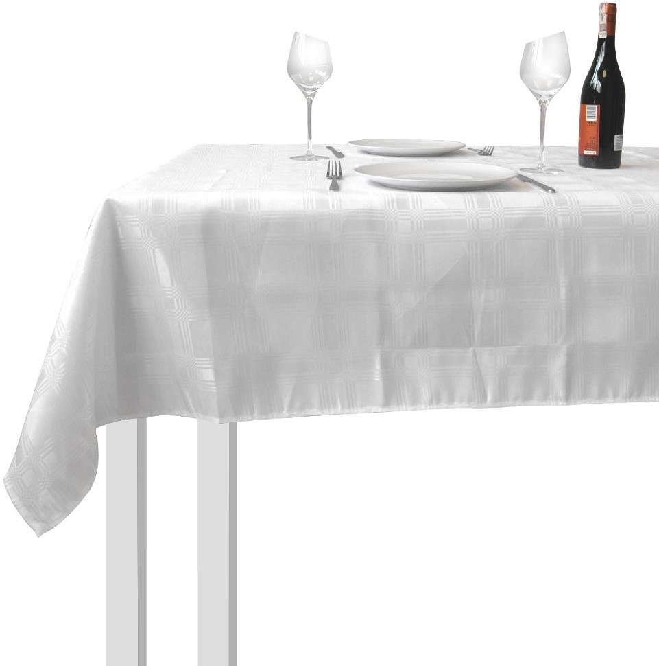 EH Excellent Houseware Obrus PLAMOODPORNY na stół biały prostokątny 130x180 cm 960301