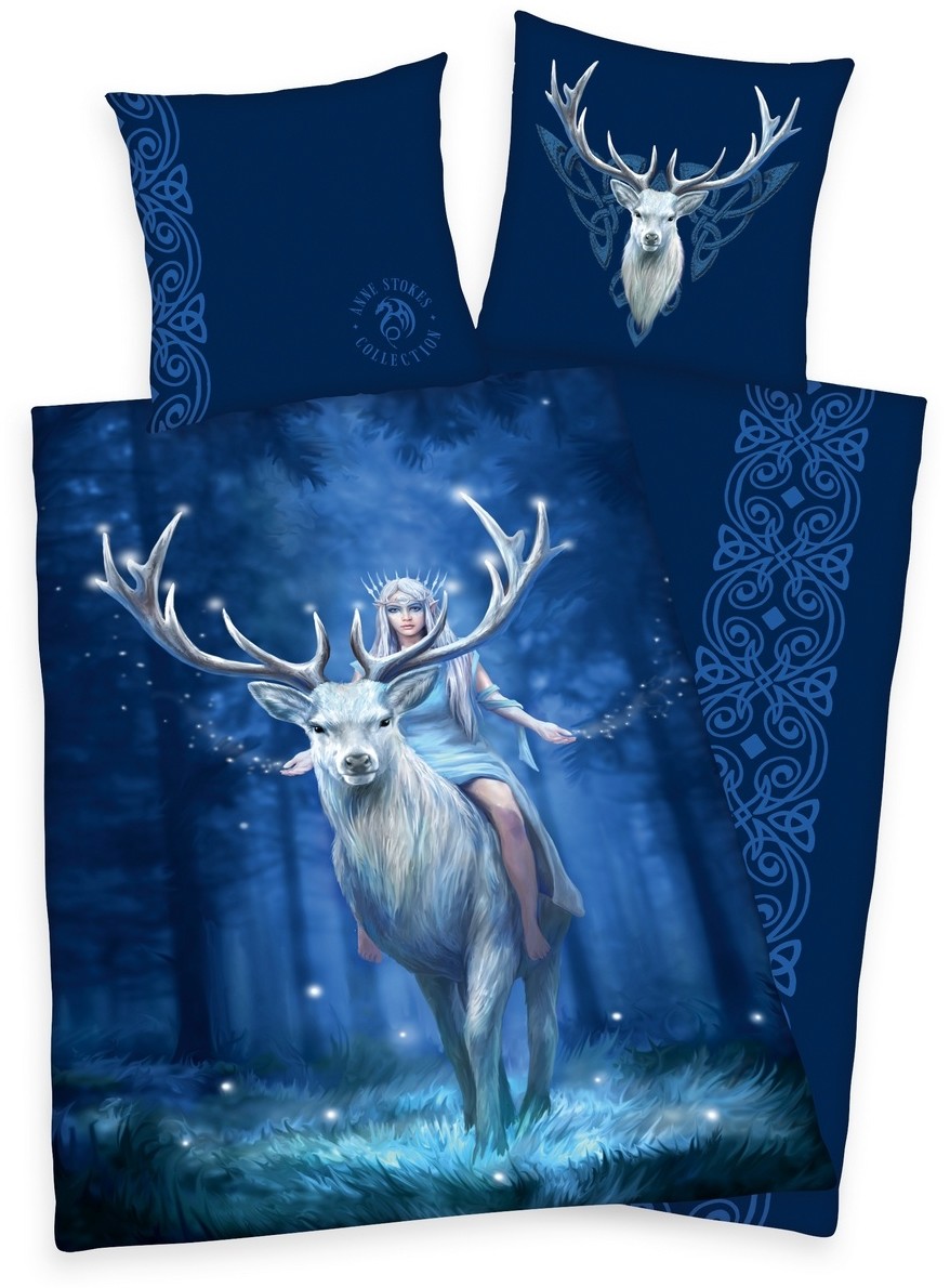Pościel bawełniana Anne Stokes Deer, 140 x 200 cm, 70 x 90 cm