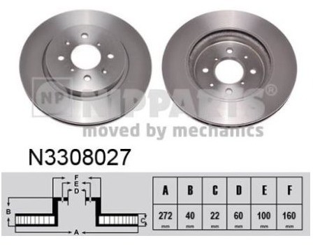 NIPPARTS Tarcza hamulcowa N3308027