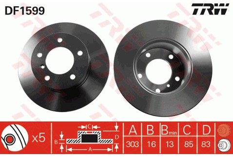 TRW Tarcza hamulcowa DF1599
