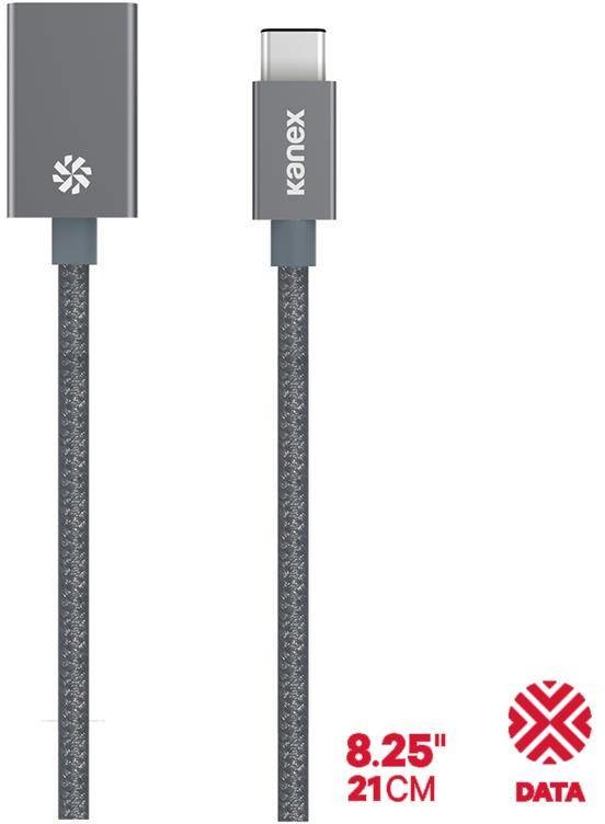 Kanex przejściówka DuraBraid Aluminium z USB-C na USB 3.0 typ A (Space Grey) b2btrade-6873-0