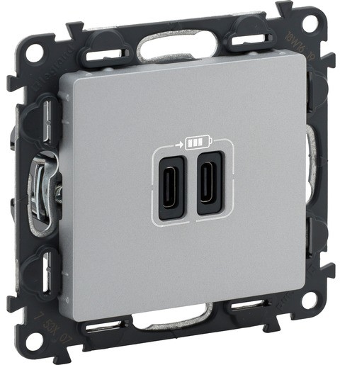 Legrand Ładowarka 2xUSB typ C Valena Life 753307 aluminium