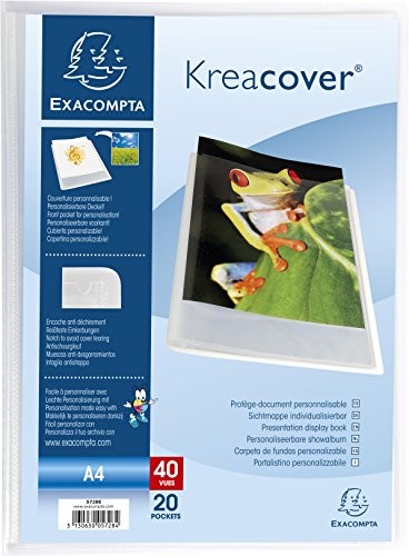 Exacompta 5722e Binder z PP 500 z 20 koszulek Krea Cover prezentacyjna Chromaline, w formacie DIN A4 5728E