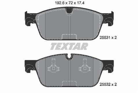 TEXTAR Zestaw klocków hamulcowych, hamulce tarczowe 2553103