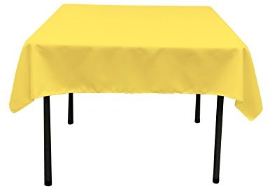 LA Linen La Linen poliester poplin Square tablecloth TCpop52x52_YellowLgtP99