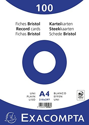 Exacompta kartki A4 puste białe opakowanie 100 kart, 10506E 10506E