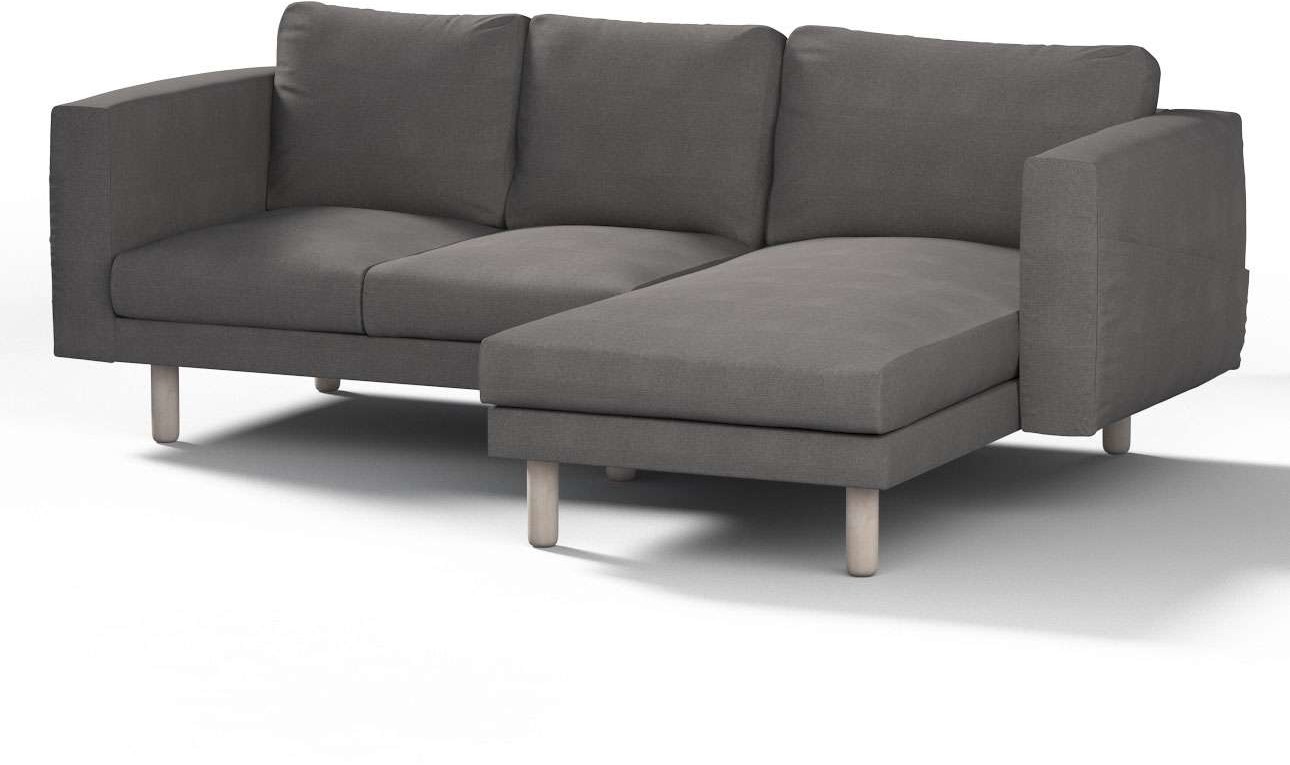 Dekoria pl pl Pokrowiec na sofę Norsborg 3-osobową z szezlongiem grafitowy 231 x 88/157 x 85 cm Etna 1026-705-35
