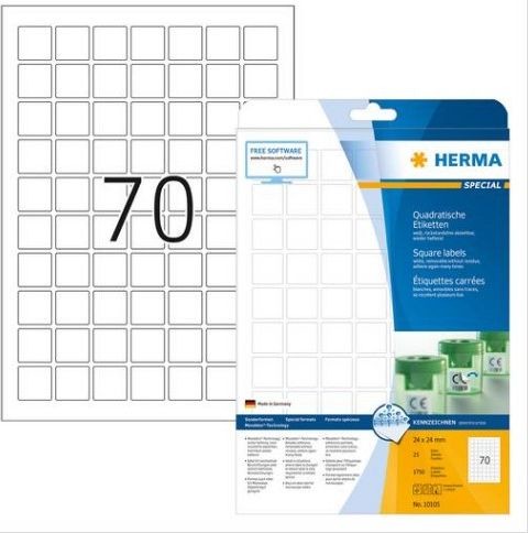 Herma Wymienne etykiety A4 24 x 24 mm białe technologia Movables 10105 10105