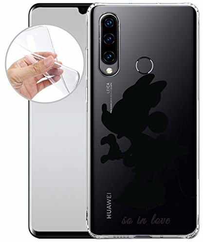 Finoo Etui na telefon komórkowy etui ochronne kompatybilne z Huawei P30 Lite silikonowa obudowa TPU przezroczyste, ultracienkie i lekkie Minnie Mouse Love 159505-141