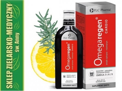 FLC Pharma OMEGAREGEN CARDIO 250ml CYTRYNA-ROZMARYN NATURALNE NAJCZYSTSZE ESTRY KWASÓW OMEGA 3, OMEGA 6, OMEGA 9 499