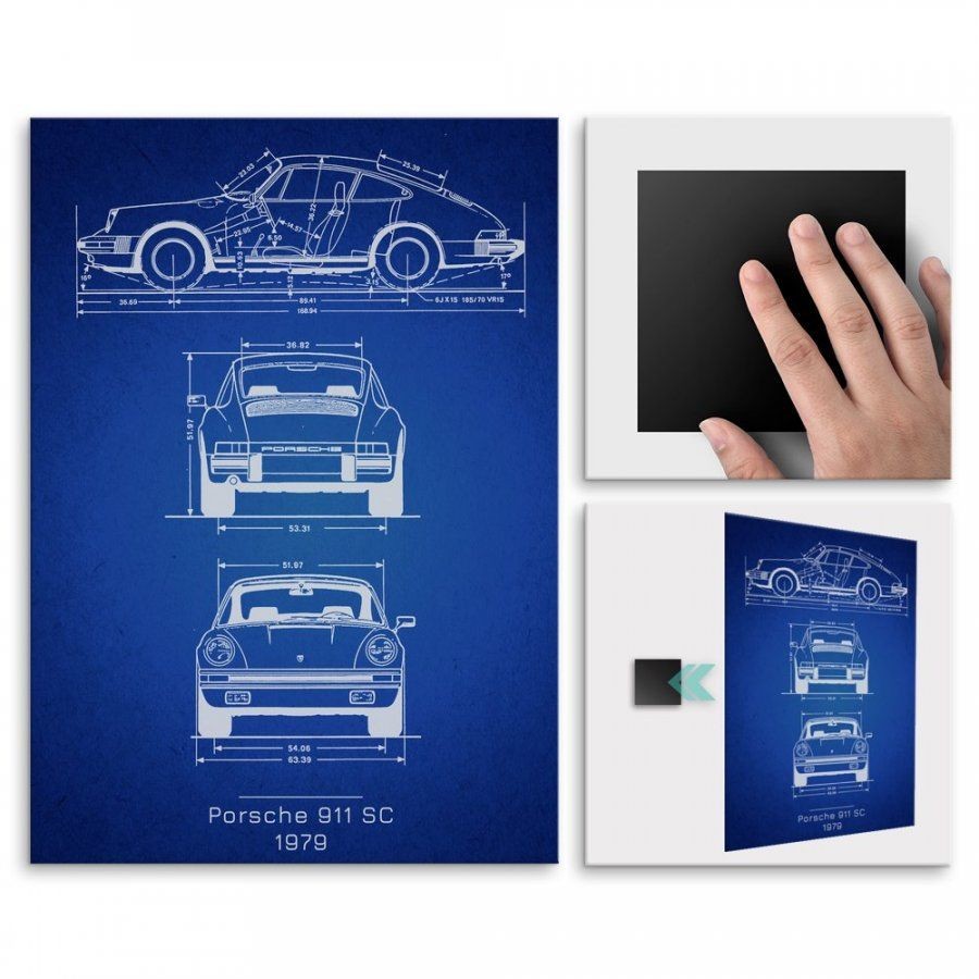 Pix4home Plakat metalowy Porsche 911 SC Projekt Blueprint M POS-M-03086
