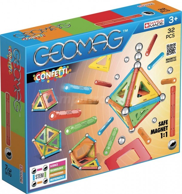 GeoMag Klocki Magnetyczne Confetti 32 ele