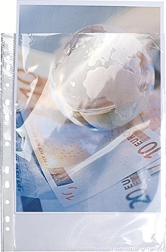 Exacompta 5990e Prospekthüllen opakowanie, 10 sztuk, z otworami z gładkiego wysokiej jakości PP 90, na górze po otwarciu, na format 24 x 32 cm 5990E