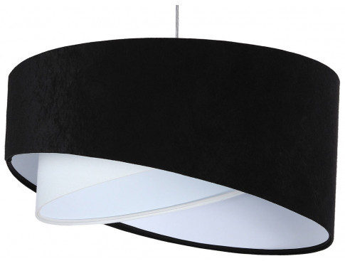Czarno-biała lampa wisząca z weluru - 6X EX986 T1-Z95