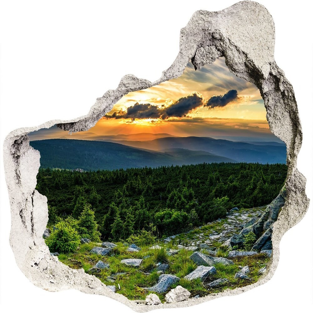Wallmuralia.pl Dziura 3d w ścianie naklejka Górska panorama