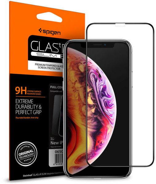 Spigen Szkło Glas.tR Slim FC Apple iPhone X Xs Czarne 4250X1