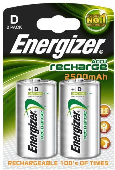 Energizer 2 x akumulatorki R20 D Ni-MH 2500mAh