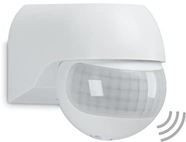 TELEFUNKEN TELEFUNKEN - Czujnik ruchu, czujnik ruchu 180°, zasięg maks. 12 m, z regulacją czasu, maks. 2000 W, IP44, biały, 77x55x70 mm (dł. x szer. x wys.) 306406TF