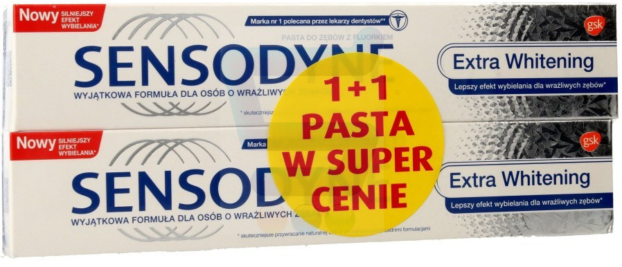 GlaxoSmithKline Duo Pasta do zębów Extra Whitening 2 x 75 ml