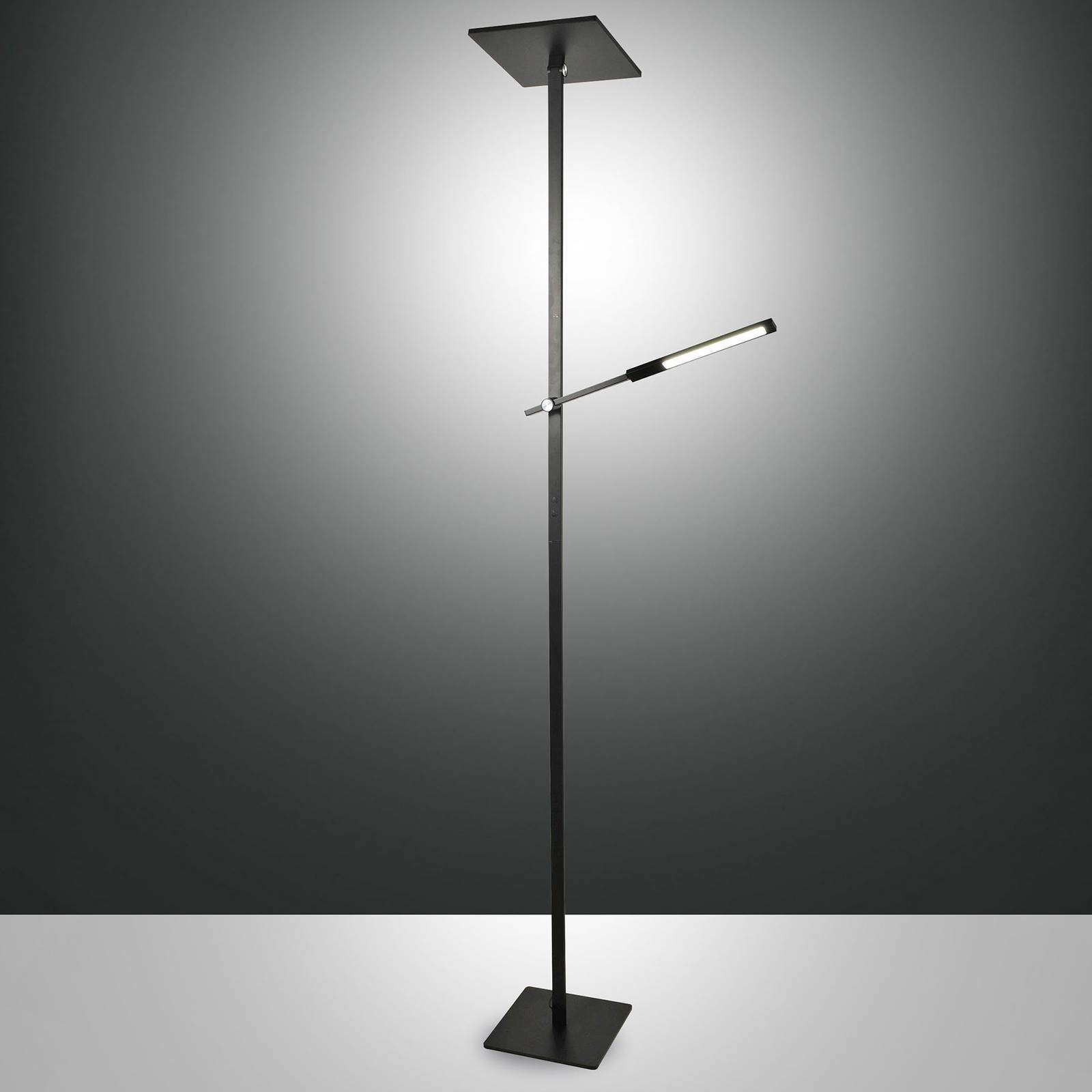 Fabas Luce Lampa stojąca LED Ideal z ramieniem, czarna
