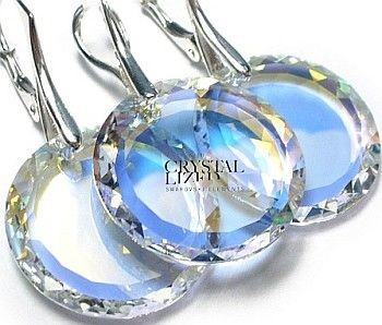 Swarovski duże kolczyki SREBRO AURORA BOREALIS