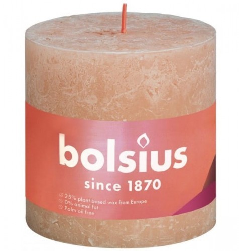 Bolsius Rustic Shine Świeca pieńkowa 100/100 mglisty róż