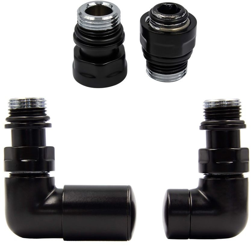 Varioterm Zawór regulacyjny Vision ze złączką PEX/CU /GZ1/2 /GW1/2 - czarny mat instalacja 1/2 - złączka GZ1/2 lewy VIR24L(GZ1/2)