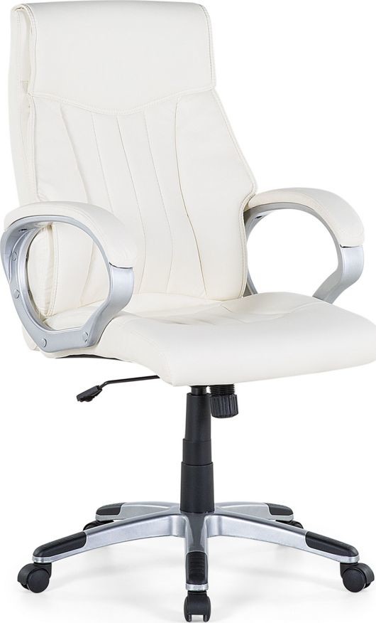 Shumee Krzesło biurowe Shumee Fotel biurowy regulowany ekoskóra biały TRIUMPH 46099