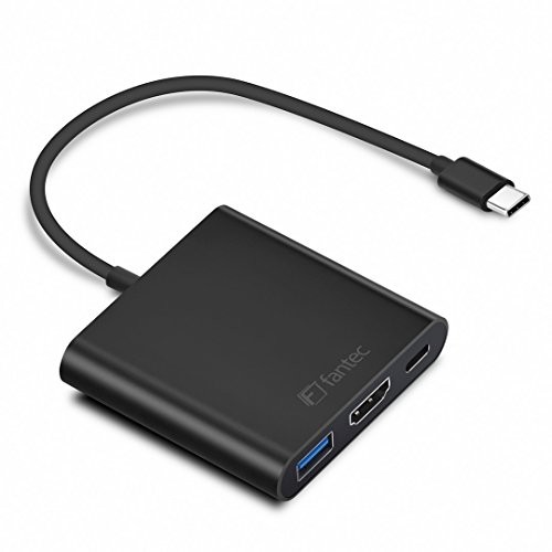 Fantec UMP-hdmi4 K-PD USB typu C adapter 1 X HDMI 4 K, 20 cm/aluminium z czarnym przewodem UMP-HDMI4K-PD