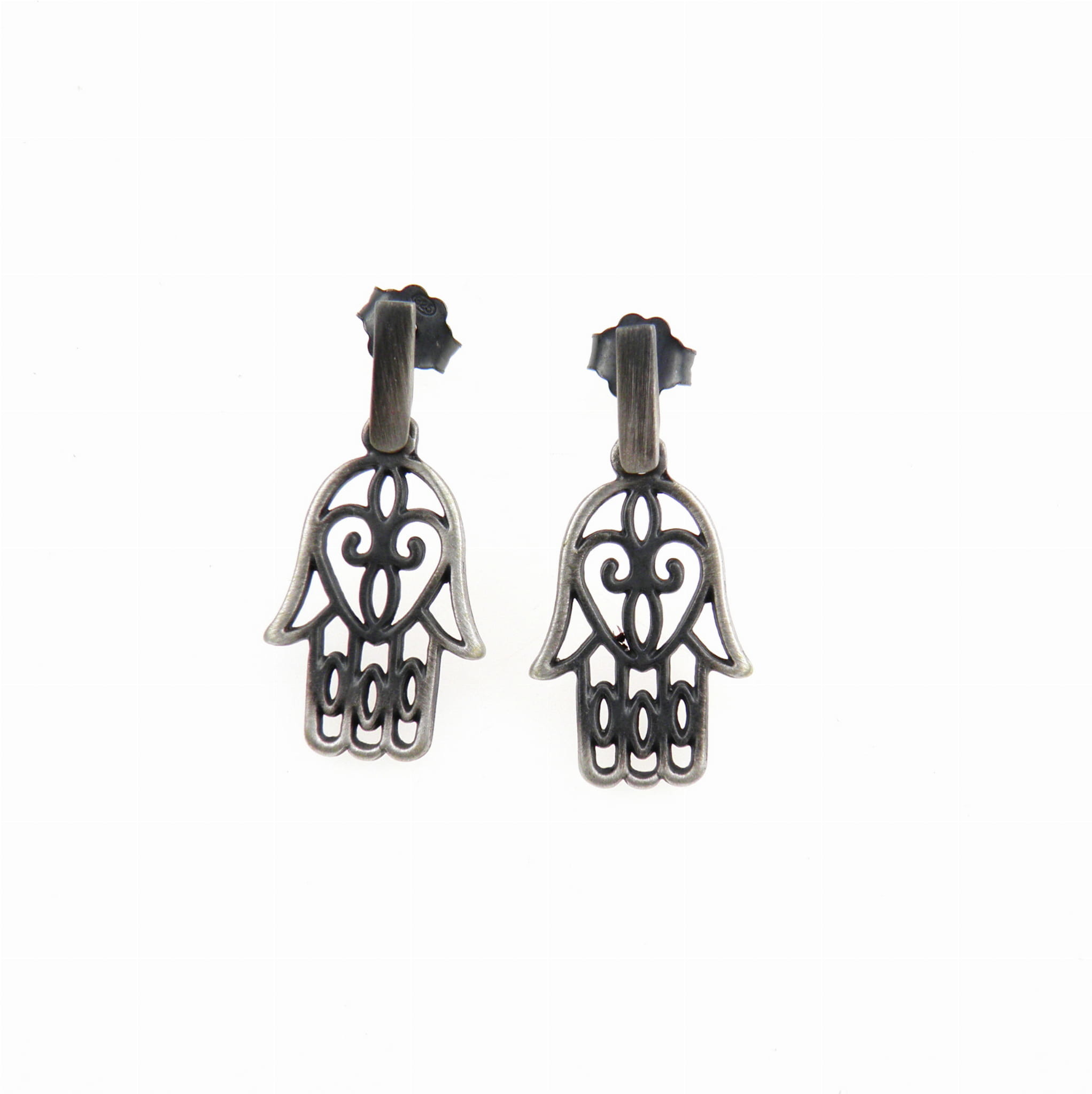 Venus Galeria Ręka Fatimy -  kolczyki srebrne grafitowe