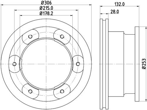 Hella pagid 8DD tarcza hamulcowa 355 115  551, tylnej osi, zestaw składający się z 1 tarcze hamulcowe 355115551