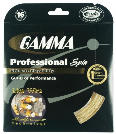 Gamma Professional Spin 16 (1,32 MM) 12,2 m zestaw strun Tennis, naturalny, S GPS-00