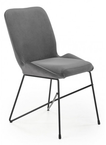 Szare welurowe tapicerowane krzesło Empiro 3X