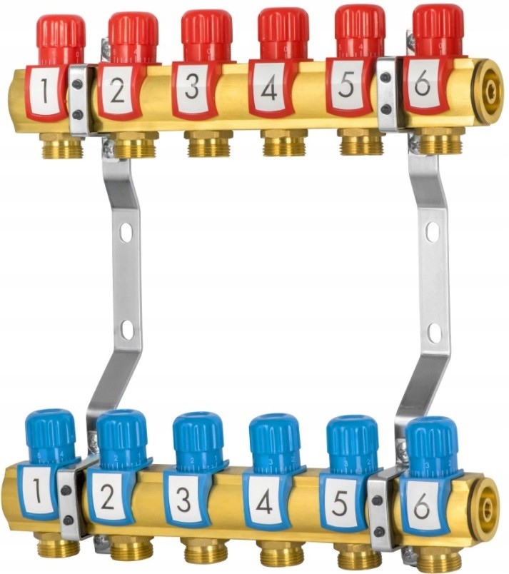 Rozdzielacz Grzejnikowy 2 Z Zaworami Odcinającymi