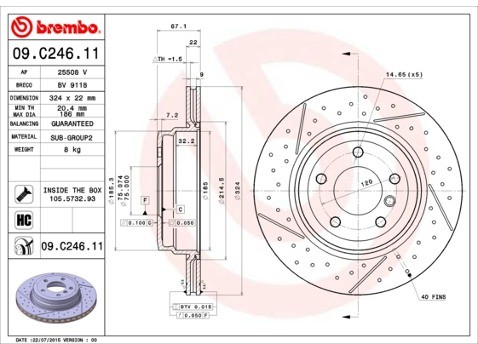 BREMBO Tarcza hamulcowa 09.C246.11