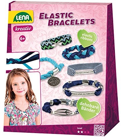 Lena 42651 Elastic Bracelets zestaw do majsterkowania, kolorowy 42651