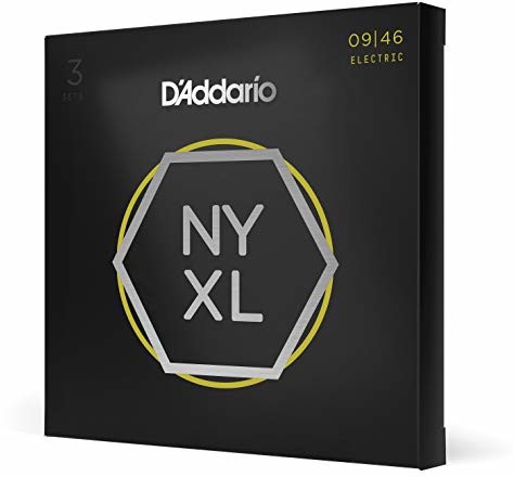 DAddario NYXL0946-P niklowe struny do gitary elektrycznej, super lekka góra/zwykły spód, 9-46, 3 zestawy NYXL0946-3P