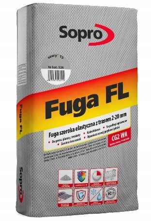 Sopro Fl- elastyczna, szeroka fuga, szara, 25 kg