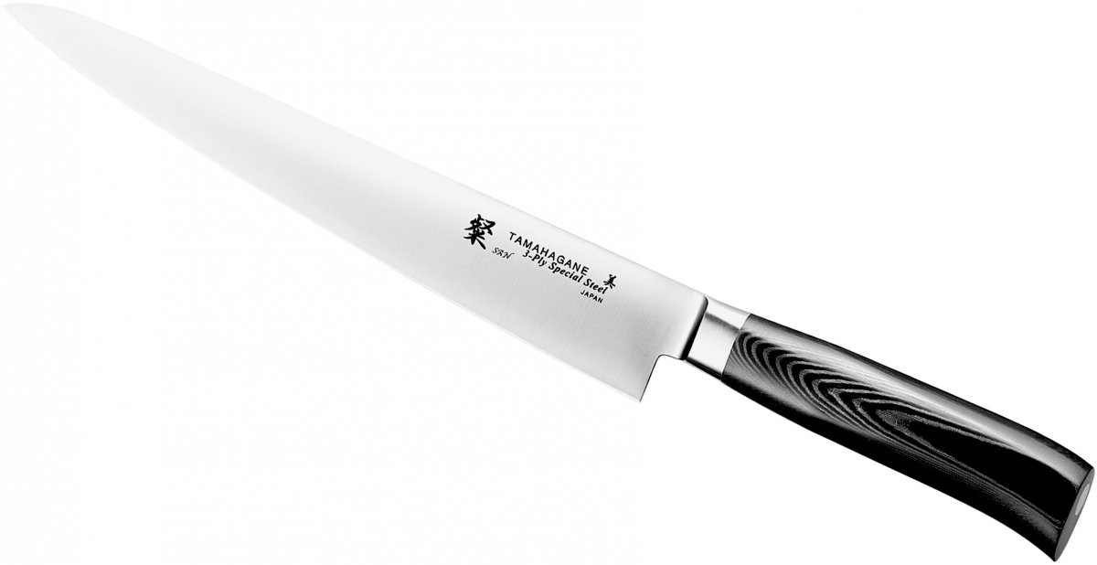 Tamahagane Tamahagane SAN Black Nóż Sujihiki 24cm