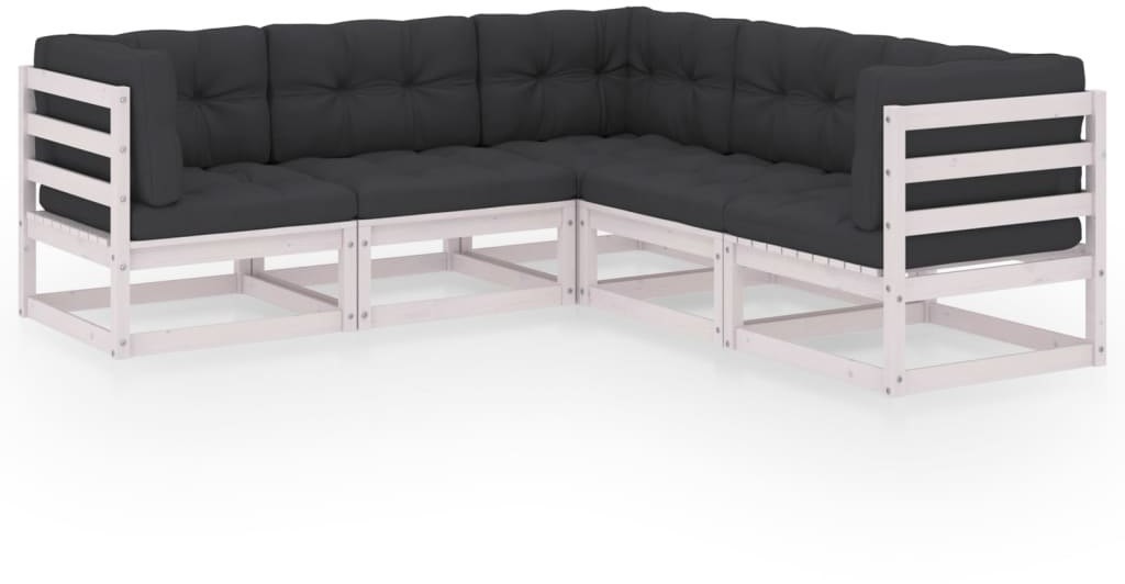 vidaXL 5-cz. zestaw wypoczynkowy do ogrodu, z poduszkami, lita sosna 3076545