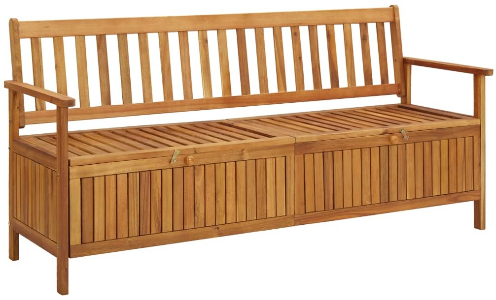 vidaXL Ławka ogrodowa ze schowkiem, 170 cm, lite drewno akacjowe
