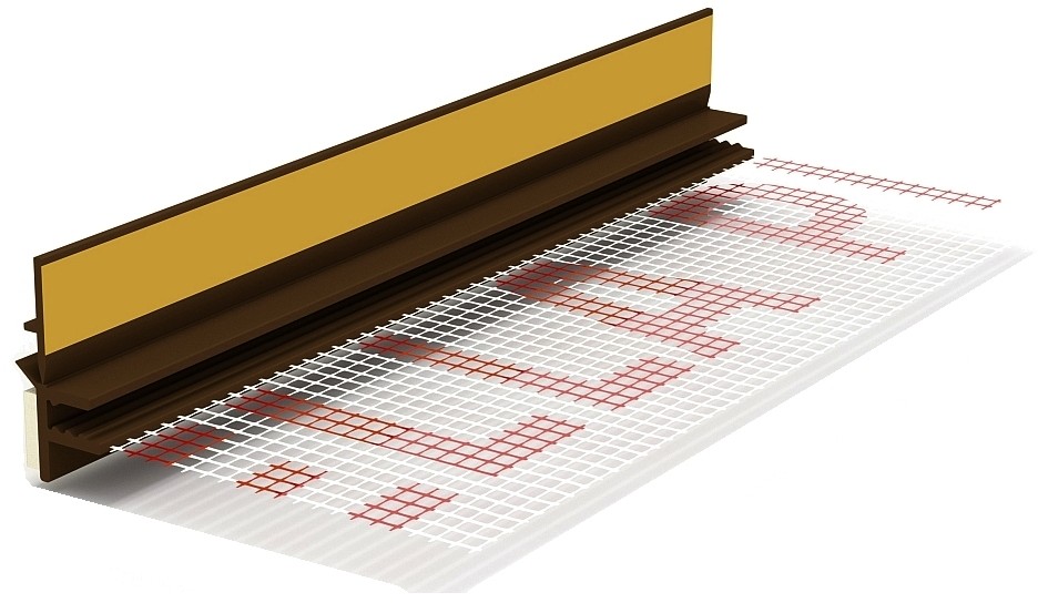 Listwa Przyokienna Apu Profil Z Siatką Orzech 2,5M