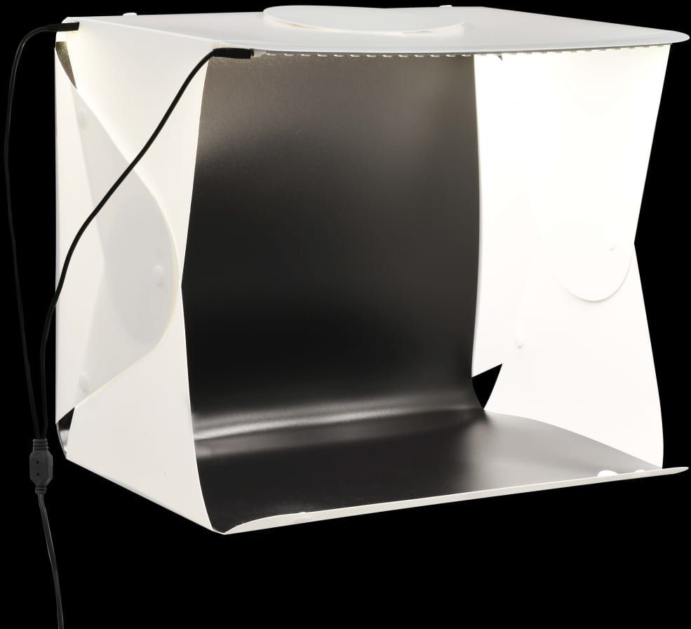 vidaXL Składany lightbox studyjny z LED 40x34x37 cm plastik biały 190215