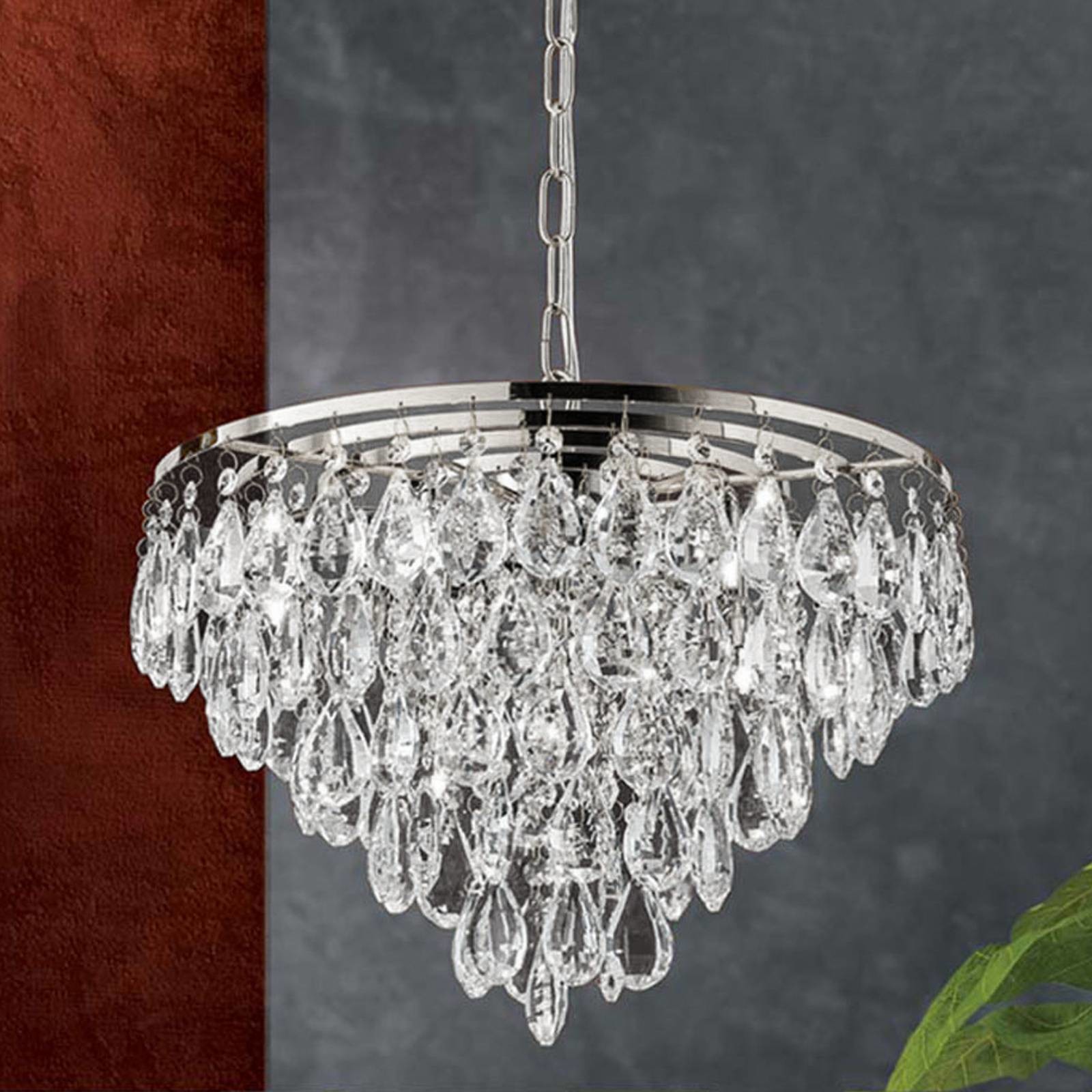 Orion Lampa wisząca Celeste z kryształami K9 9-pkt chrom
