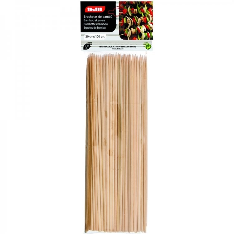 Ibili Patyki do szaszłyków IBILI 753620, 20 cm, 100 szt.