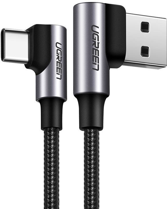 UGREEN kątowy kabel przewód USB - USB Typ C Quick Charge 3.0 QC3.0 3 A 1 m szary (US176 20856) - 1 US176 20856