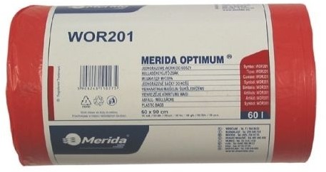 Merida Worki Na Śmieci 70 L Czerwone 50 Sztuk
