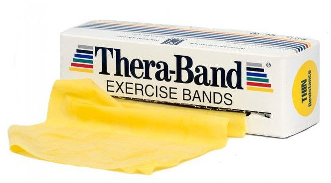 Thera-Band Słaba taśma rehabilitacyjna Thera Band o zwiększonej wytrzymałości (TB-żółta) 0001767