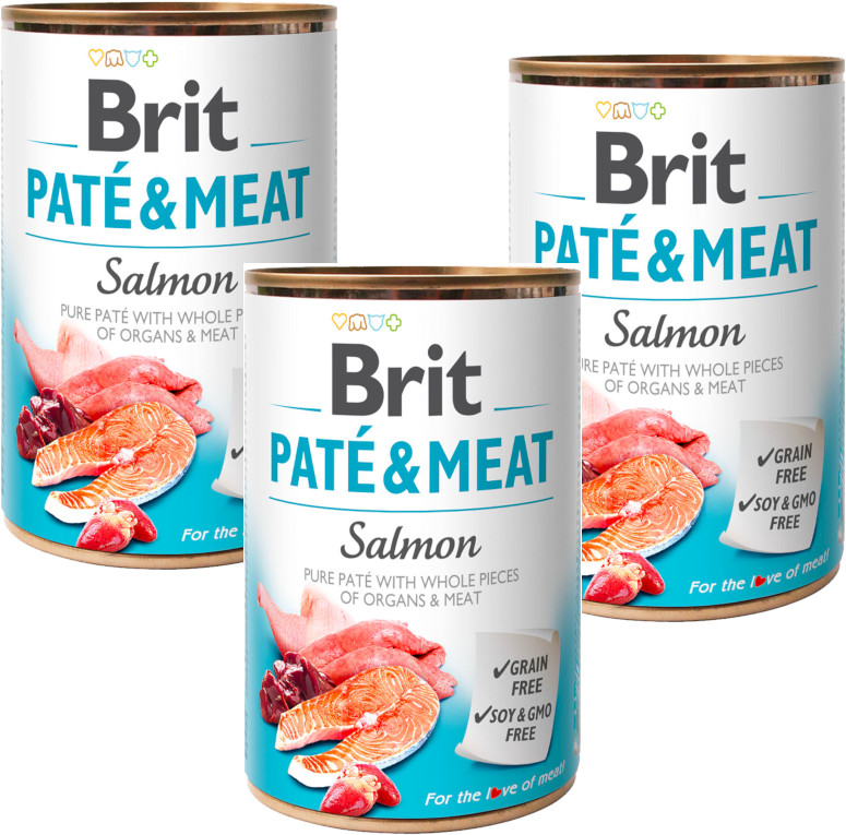 Brit Pate&Meat Salmon Karma z łososiem dla psa 6x800g PAKIET