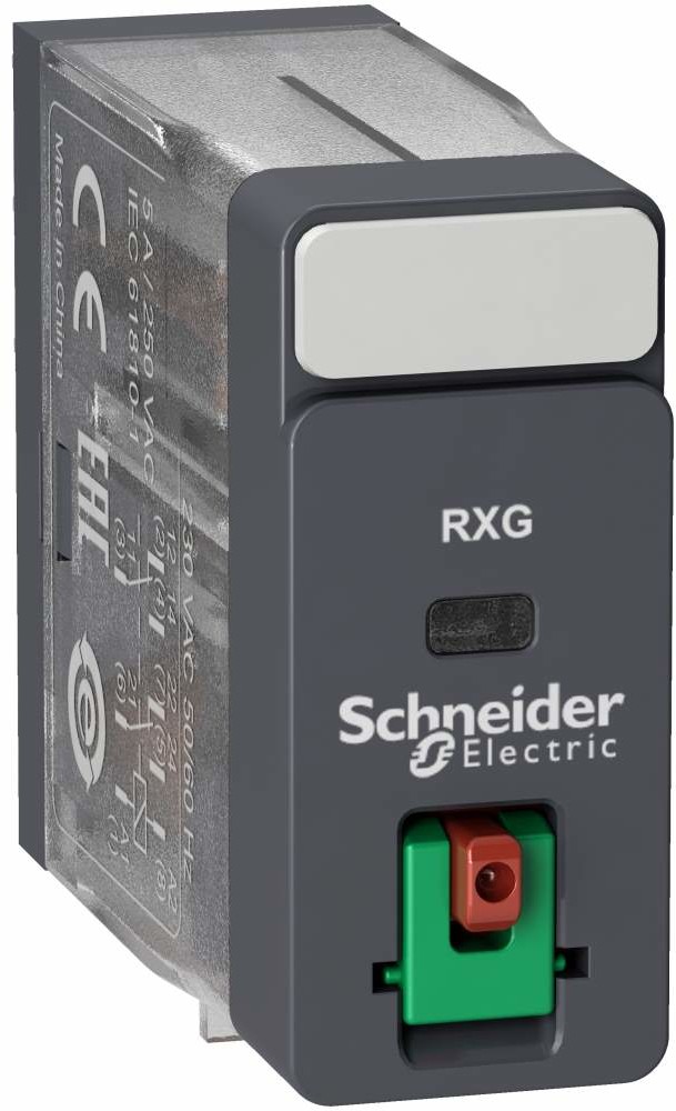 Schneider Electric Przekaźnik-interfejsowy-z-przyciskiem-test-230V-AC-5A-2C-O RXG21P7